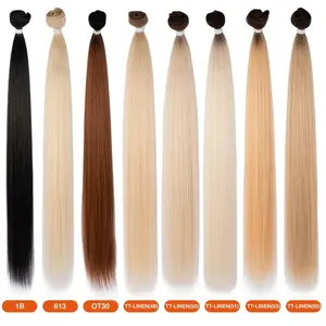 Rebecca toptan ucuz toplu paketi ombre uzun atkı yüksek fiber saç örgü paket uzatma örgü sentetik düz saç