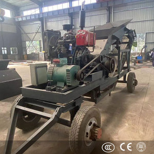 Portable Tire Diesel Mobile Horizontal Glass Stone Hammer Mill Grinding Crusher Plant <b>Machine</b> - Product Image 3