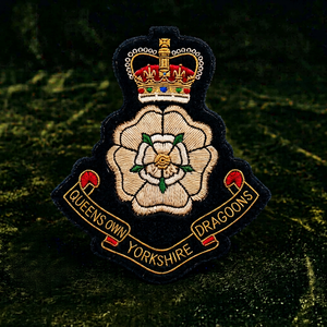 Parche Bordado de Encaje de Alta Calidad de las Queens Own Yorkshire Dragoon, Insignia Circular de Tela para Coser, Diseño de Lujo para Prendas - Product Image 1