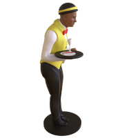 Statue de serveur en résine grandeur nature Figurine de serveur masculin personnalisée servant majordome pour la décoration de restaurant et la décoration de la maison