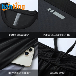 Ehanking Sportswear T-shirt à manches courtes pour homme en soie de glace solide à séchage rapide anti-UV respirant pour le sport - Product Image 4