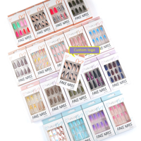 Faux ongles carrés courts en acrylique à couverture complète, 24 pièces, à presser, style French Manucure, très populaires