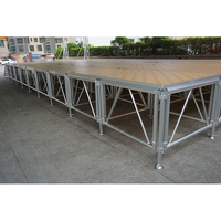 Podium de scène à hauteur réglable 2x1 m Scène modulaire portable en aluminium
