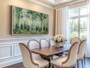 Arte Mural Enmarcado <span class=keywords><strong>de</strong></span> Abedul, Pintura al Óleo Abstracta Texturizada en 3D Hecha a Mano, Pintura Decorativa <span class=keywords><strong>de</strong></span> Bosque Verde sobre Lienzo para Sala <span class=keywords><strong>de</strong></span> Estar - Product Image 3