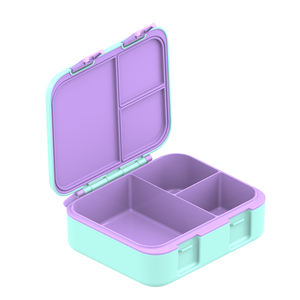 2024 Новое поступление, переносная коробка для завтрака с <span class=keywords><strong>3</strong></span> отсеками, герметичный контейнер для еды, Детская коробка для бенто с чашкой для соуса - Product Image 1