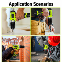 Kit de perceuse sans fil 2-en-1 avec 3 batteries et chargeur, outils électriques domestiques, embouts de tournevis, vente en gros OEM