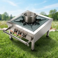 Cuisinière à gaz professionnelle HN QDMECH à 3 vannes de précision, à tête unique, pour marmites basses