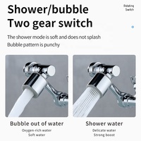 Adaptateur d'aérateur de robinet rotatif à 1080 degrés en laiton chromé, 2 modes, économie d'eau, anti-éclaboussures pour lavabo de salle de bain et évier de cuisine