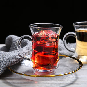 135 мл Высокое качество с ручкой индивидуальный логотип простой сок питьевой чай кофе стеклянная чашка - Product Image 1