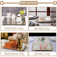 Plateaux en métal doré de luxe, plateau à gâteau, plateau à dessert, plateau à fruits, plateaux rectangulaires et ronds en métal, plateaux de décoration pour mariage, fête, maison