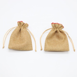 Sac en lin naturel écologique avec cordon de serrage, sac en toile de jute et chanvre pour emballage cadeau - Product Image 5