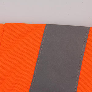 T-shirt di sicurezza ad alta riflettenza a maniche lunghe arancione fluorescente Plus Size camicia da costruzione con gilet di sicurezza - Product Image 5