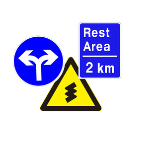 علامات السلامة المرورية القابلة للتخصيص لوحة الألومنيوم علامة شارع قابلة للطي بنمط ثلاثي بألوان مختلفة - Product Image 5