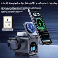 Chargeur sans fil magnétique 3-en-1 Remax pour 2.2 avec port Type-C, sortie 25W pour smartphones, montres connectées et écouteurs