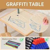 Ensemble Bureau et Chaise Enfant Style Graffiti Moderne pour École Maternelle et Salon, Mobilier en Plastique