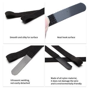 Free Samples Reusable P-shaped <strong>Hook</strong> <strong>and</strong> <strong>Loop</strong> Cable Ties Double-side Ties Strap Nylon Self-Adhesive Cable Ties for Office - Product Image 6