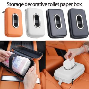 Porte-serviettes <span class=keywords><strong>rectangulaire</strong></span> extra large en cuir PU, boîte à mouchoirs <span class=keywords><strong>rectangulaire</strong></span> pour siège arrière de voiture, porte-mouchoirs pour voiture - Product Image 2