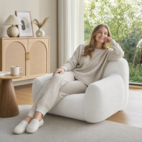 Fauteuil individuel moderne en tissu, très demandé, avec coussin de loisirs, idéal pour salon, appartement, villa, hôtel – Confortable et durable, garantie 3 ans