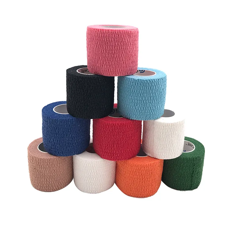 Nanjing Beste Koop Bulk Samenhangend Elastische Katoen Zelf Hechtende Bandage Dierenarts Stof Katoen Medische Bandage