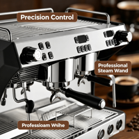 Commerciële dubbele boiler 2-groeps semi-automatische espressomachine 9 bar druk eenvoudige reiniging koffiezaalequipement voor cafe