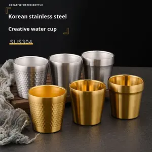 Tazza da caffè con Logo personalizzato 175ml tazza impilabile in acciaio inox a doppia parete per uso cafè Home Restaurant - Product Image 3