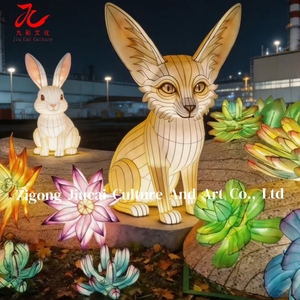 Lanterne géante personnalisée en forme de renard <span class=keywords><strong>Fennec</strong></span>, artisanat traditionnel de Zigong, faite à la main, étanche, durable, lanterne animale, pour la remise des diplômes, Diwali, Ramadan - Product Image 2