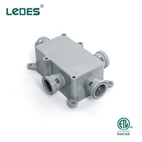 Boîtes murales peu profondes en PVC Ledes certifiées ETL pour murs en béton 1/2 po, boîte de jonction étanche en PVC, raccords de conduites électriques en PVC