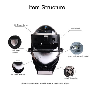 Sanvi Hella-Bi LED <b>Projector</b> Lens 5500K Hi/Low Beam Universal Car 42w Flat Cutting LHD Auto <b>Lighting</b> System Lens Lamp - Product Image 5