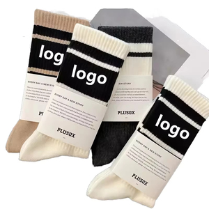 Wholesale Men's 100% Cotton High Quality Casual Sports <b>Socks</b> Knitted Stripe Design Colorful Crew Running <b>Socks</b> for Autumn - Product Image 1