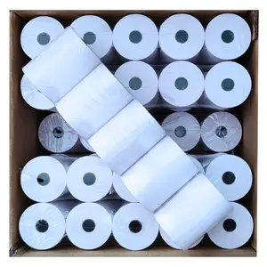 Rollo de papel térmico 48gsm 55gsm 80X60 80x50 57x50mm para recibo de cajero Pos Atm Bank rollo de papel