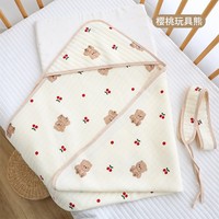 Manta Envolvente con Capucha para Bebé Recién Nacido, Tejida, Cálida, Estampada, para Todas las Estaciones, con Gorro, Cubierta Suave, Hecha a Medida en Fábrica, 100%