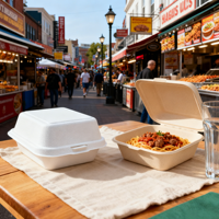 Boîte d'emballage en pulpe de canne à sucre jetable en gros, boîte à verrouillage pour plats à emporter, boîte à hamburger, boîte dégradable de 6 pouces