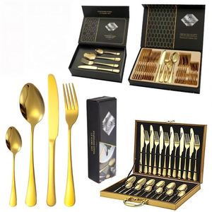 24-Piece Gold Stainless Steel Cutlery Set High Quality Luxury Nordic Design Style Heavy Texture Reusable Tableware - Product Image 6