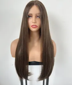 Nouveau design Lace Top perruque casher cheveux bruts non traités cheveux brésiliens Sheitel perruque juive