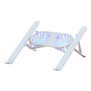 Aluminum Alloy Laptop Cooling Stand Dual Cooling <b>Fans</b> Efficient Heat Dissipation Foldable Storage Desktop <b>Computer</b> Bracket - Product Image 1