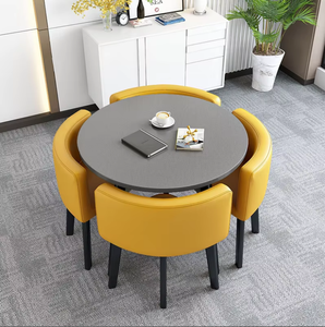 현대적인 고급 원목 친환경 내구성 소형 원형 식탁 및 의자 세트 - Product Image 6