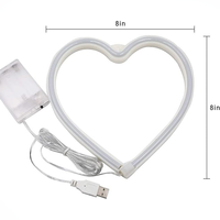 Enseigne néon LED personnalisée en forme de cœur pour mariage, fête, décoration murale de chambre à coucher, cadeau romantique de la Saint-Valentin, éclairage décoratif intérieur