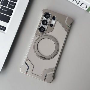เคสแม่เหล็กแผงด้านหลังซิลิโคนแฟชั่น, สำหรับซัมซุง S26 S23 S25 S24พิเศษพร้อมขาตั้งอลูมิเนียมอัลลอยด์ไร้กรอบฝาครอบกันกระแทก - Product Image 4