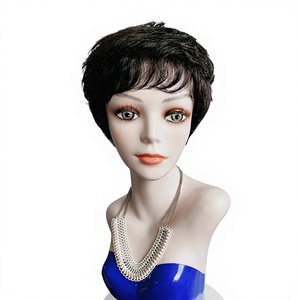 Perruque complète en dentelle pour femme, style court bouclé, pour mamans d'âge moyen et personnes âgées, volumineuse, aspect naturel, dissimule les cheveux - Product Image 1
