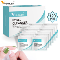 Venalisa Lingettes Dissolvantes de Gel à Ongles – Boîte de Nettoyant pour Couche Adhésive de Vernis Gel – 120 Serviettes – Outils de Nail Art – Prix Usine