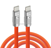 Câble adaptateur secteur USB C vers TYPE C en alliage de zinc en silicone liquide 120W Câble de charge rapide Câble de charge mural Android