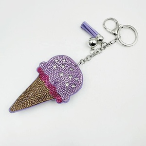 New Korean Vintage Style Quartz Crystal Light Keychain Velvet Inlaid Diamond Cartoon Pendant Gem Portable <b>Bag</b> <b>Charm</b> - Product Image 6