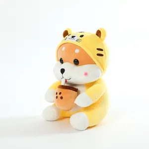 Cute Corgi tiger mascot Children's gift stuffed dog doll Bobo milk tea stuffed animal plush toys