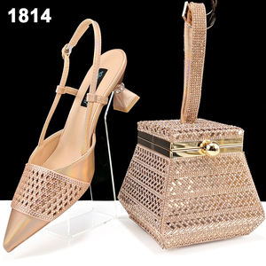 Bestway Ladies Shoes <span class=keywords><strong>Europa</strong></span> Tamaño 38-43 Tacón 2,36 pulgadas Zapatos italianos y conjunto de bolsos para fiesta africana - Product Image 1