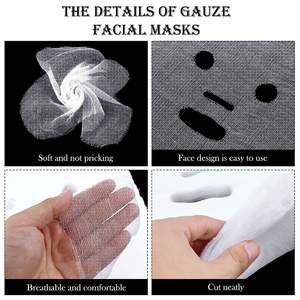 Masker Wajah kasa katun murni ultra-tipis, masker kosmetik Salon kasa kecantikan DIY sangat menyerap air 2023 detik - Product Image 4