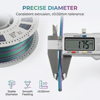 Filament PLA Tricolore Personnalisé avec Logo, 1,75 mm, 1 kg, Matière 100% Vierge, Dégradé Arc-en-ciel pour Imprimante 3D, Sans Filamentage, Lisse et Brillant