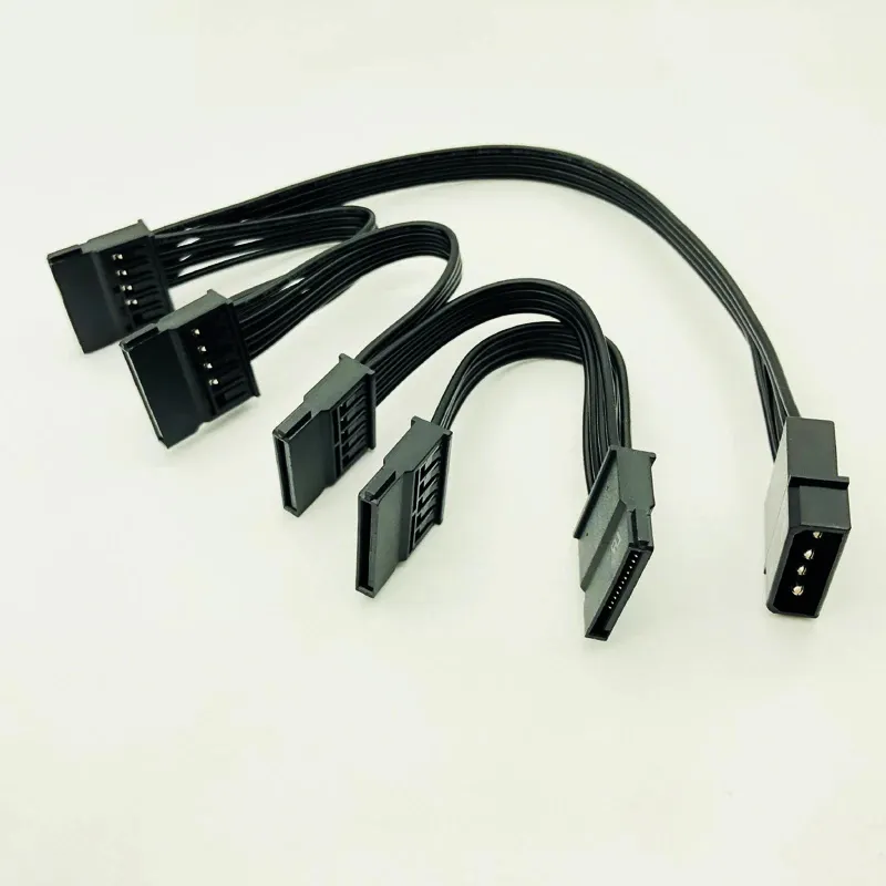 Кабель питания Molex для жесткого диска, разветвитель с 4 контактами IDE, от 1 до 5 SATA, кабель питания для ПК «сделай сам», кабель с 4 контактами до 15 контактов, 60 см