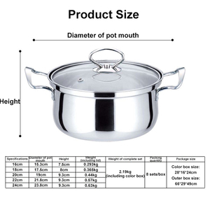 2023 10 cái hộ gia đình Heavy Duty màu sắc tự nhiên Pan và nồi stockpot <span class=keywords><strong>Cookware</strong></span> Set với đáy mịn - Product Image 3