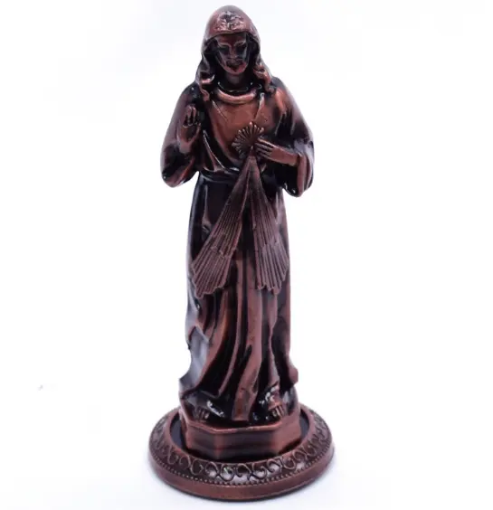 Fabbrica di vendita calda all'ingrosso personalizzato a grandezza naturale di gesus figure in metallo statua NIV bibbia