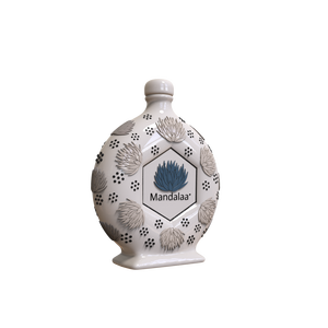 קונספט ממותג מותאם אישית agave תבליט צמח קלאסי פורצלן מרוקן קרמי לבן קרמי בקבוק טקילה מקסיקני - Product Image 3